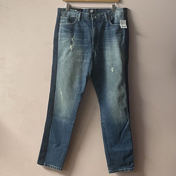 Urban Outfitters BDG Men's Faux Suede Side Slim Medium Wash Blue Jeans Sz 34 NWT - Picture 11 of 14